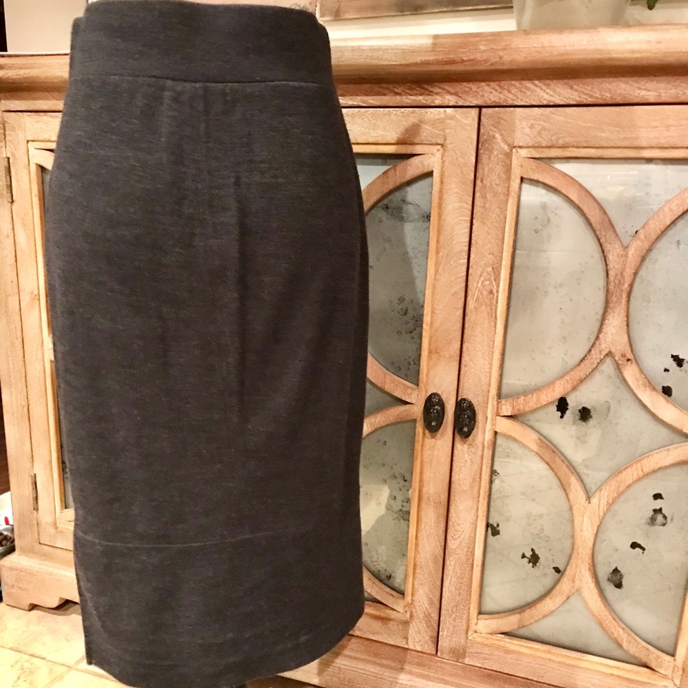DKNY Dark Gray Jersey Knit Skirt